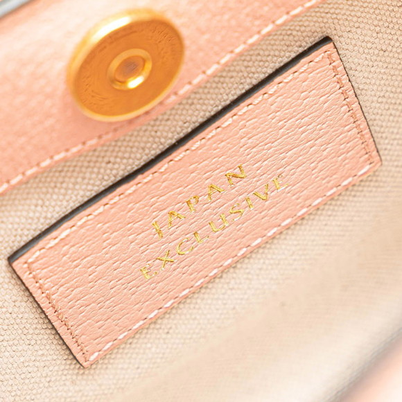 Gucci GG Diana Mini Bamboo Raffia Leather Handbag Shoulder Bag Beige Pink - Picture 7 of 9